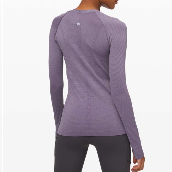 Lululemon Women’s Swiftly Speed Long Sleeve Shine Purple Quartz Sparkle Size 6 - Picture 2 of 7